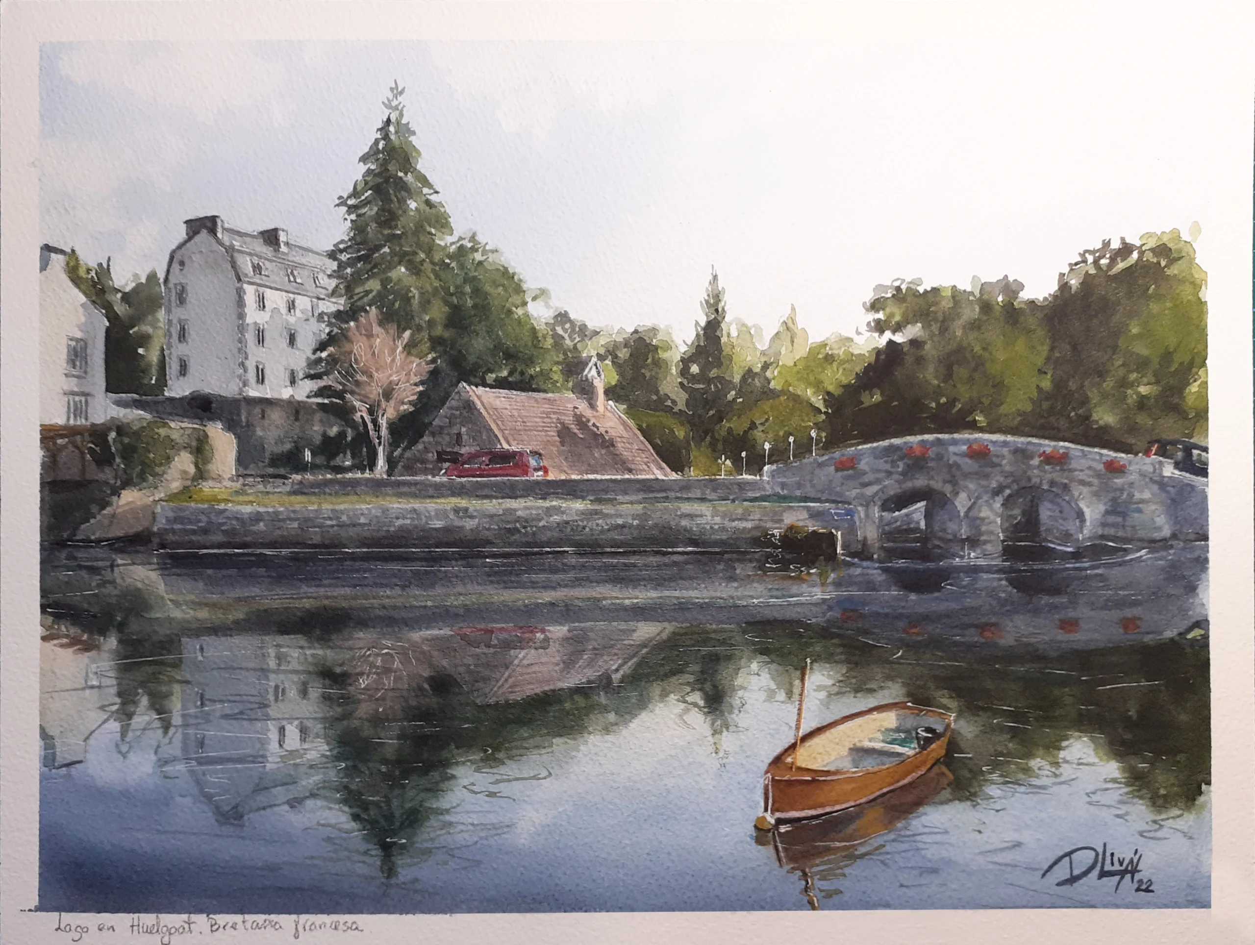 Lago en Huelgoat Francia 31x41 (60€)