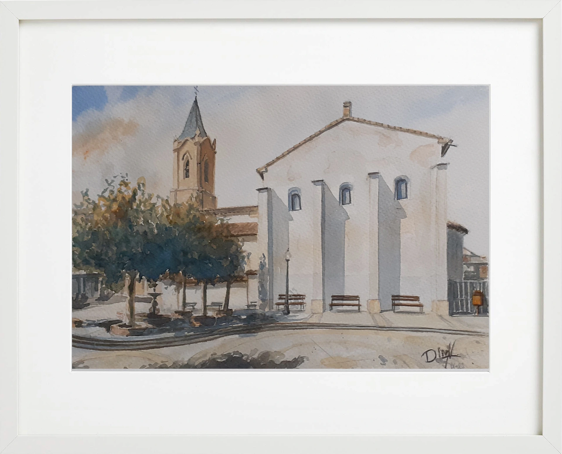 Plaza de la iglesia de Zuera 30x40