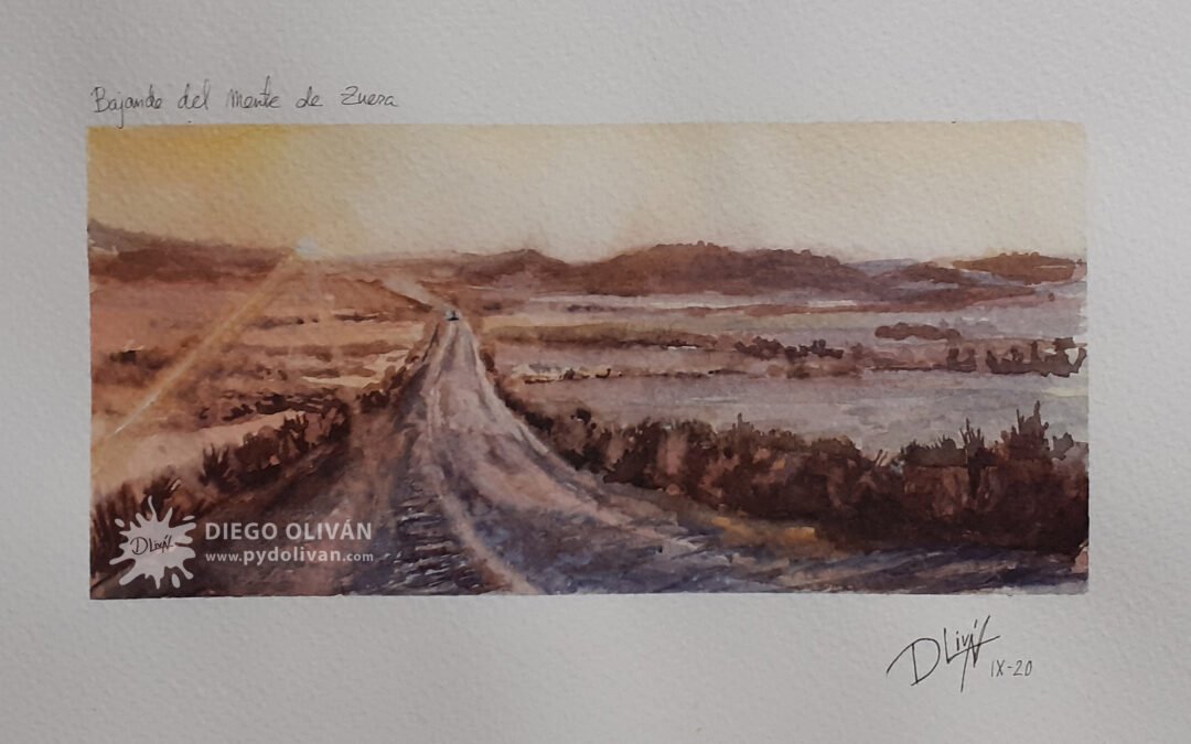 Bajando del monte de Zuera 32,5×46