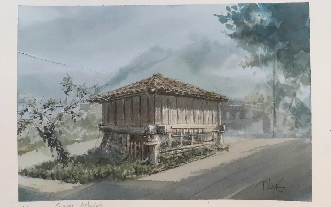 Hórreo en Cueves Asturias 30×21 (50€)