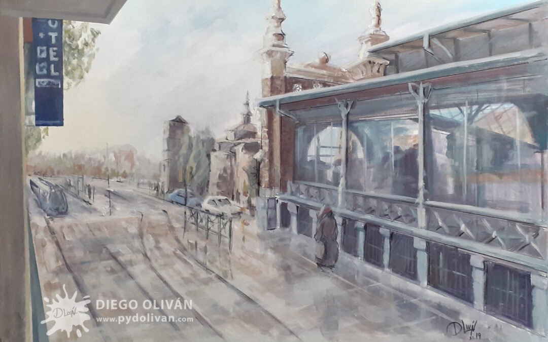 Mercado Central Zaragoza Pintura rápida