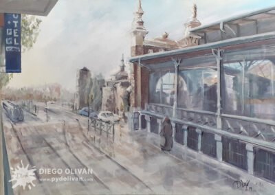 Mercado Central Zaragoza Pintura rápida