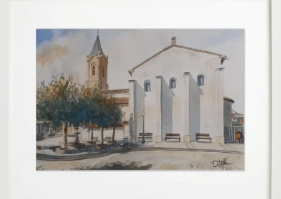Plaza de la iglesia de Zuera 30×40