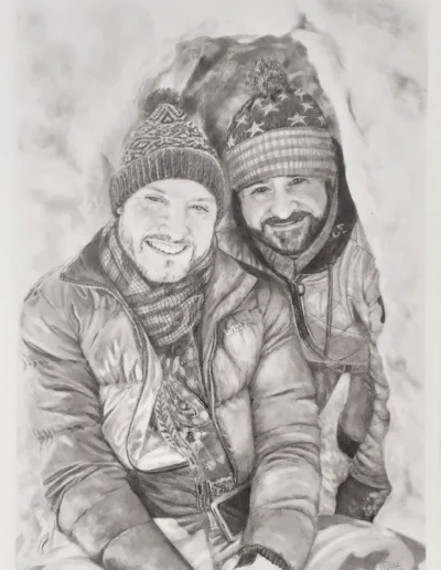 Retrato pareja a grafito